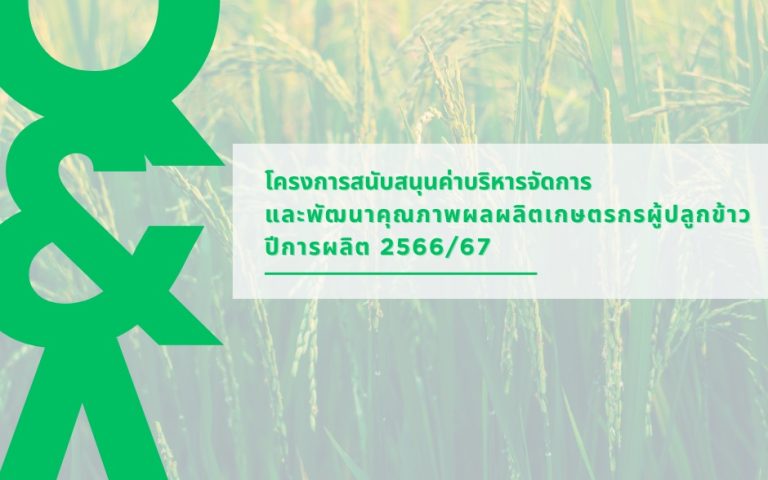 ประชาสัมพันธ์การส่งข้อมูลการขึ้นทะเบียนเกษตกรผู้ปลูกข้าวนาปี ปี 66/67